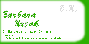 barbara mazak business card